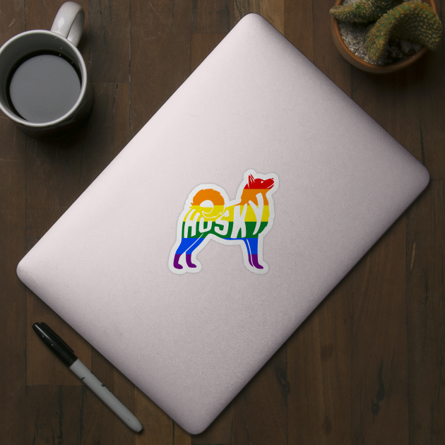 Rainbow Husky Pride - Pride Month - LGBT Gifts - Pride Flag Husky by Yesteeyear